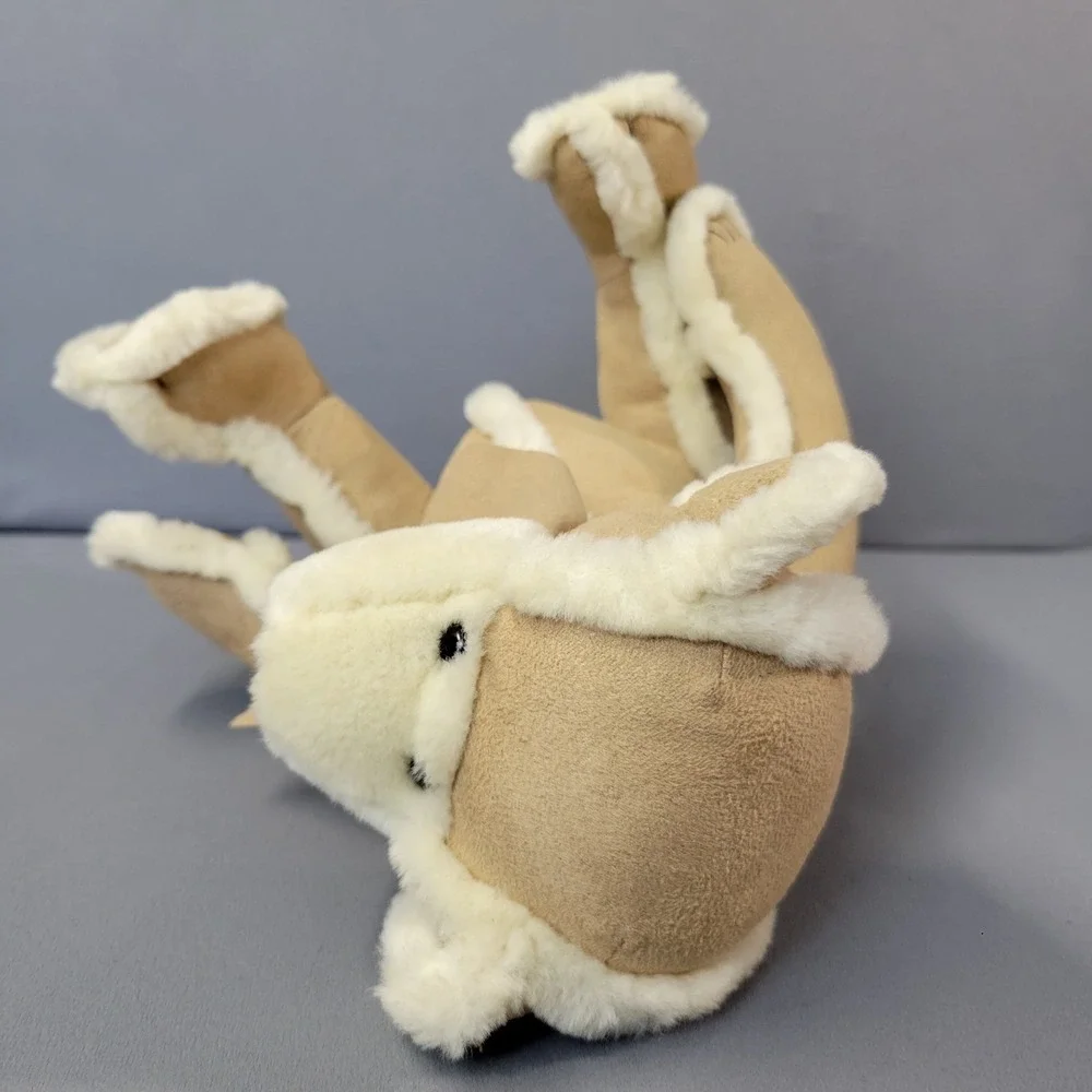 Bath & Body Works Gingerbread Plush Bear Suede Faux Fur Trim Tan Cream 12in